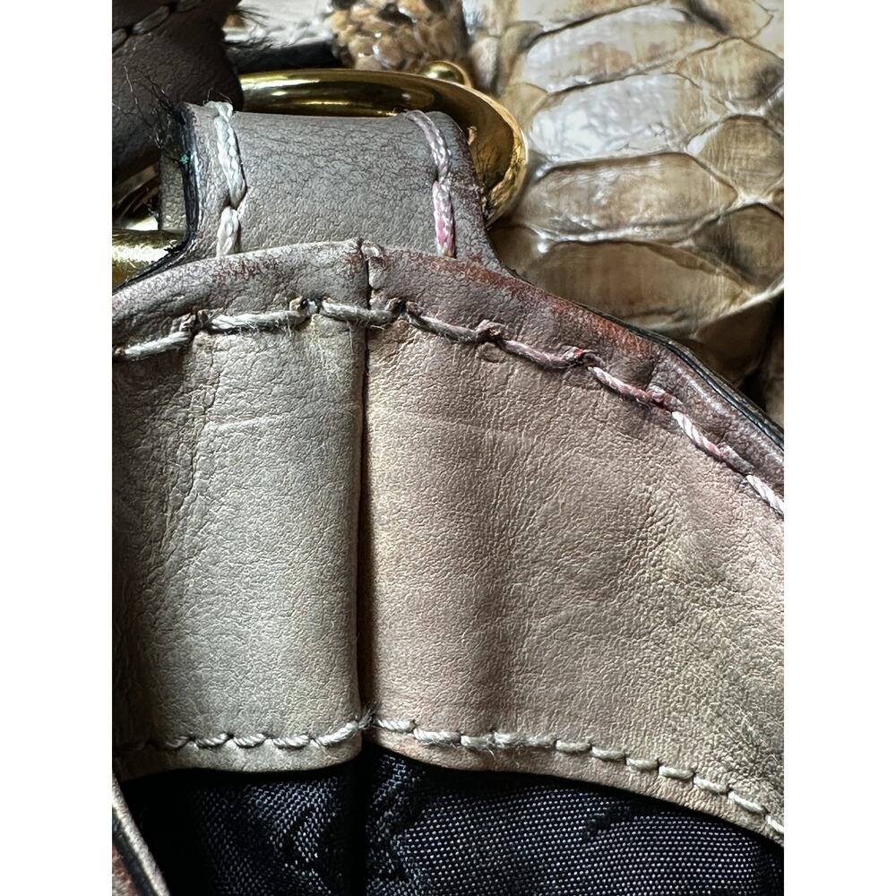 GUCCI Large Neutral Python Jockey Hobo Tote Shoulder Bag - Picture 9 of 9